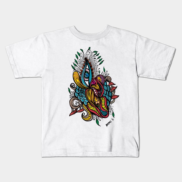 trippy blooming flower Kids T-Shirt by asiancoffeegirl